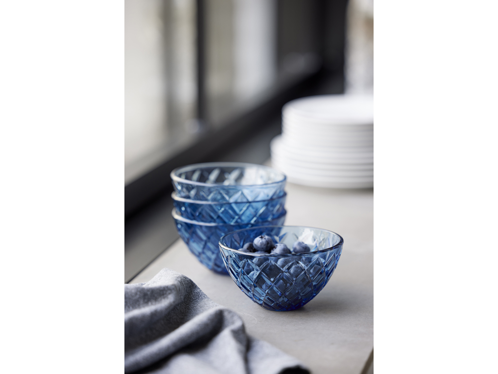 Lyngby Glas Schale 12 cm in Farbe blau