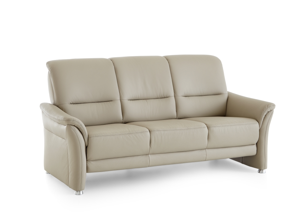 Polstergruppe PN-PF23182 in Leder Vivre pearl, Couch, Mobiliar, Kissen, Dekoration für Zuhause, Stuhl
