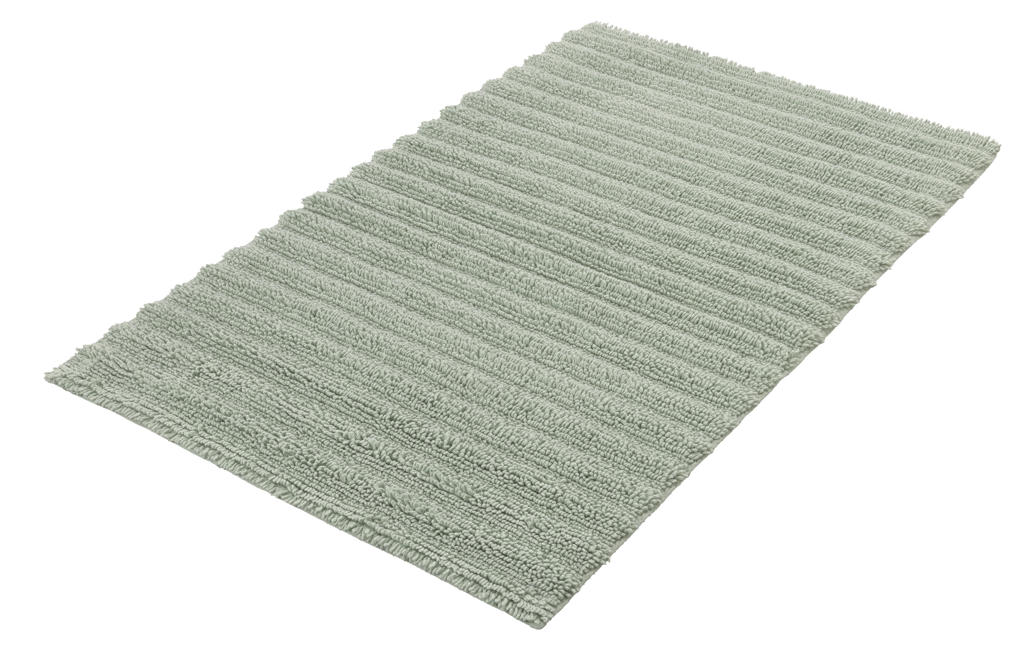 Kleine Wolke Badteppich YARA ca. 70x120cm in Farbe Maledivia, Teppich, Badezimmerteppich, Raupenstruktur, grünlich, dünne Florhöhe
