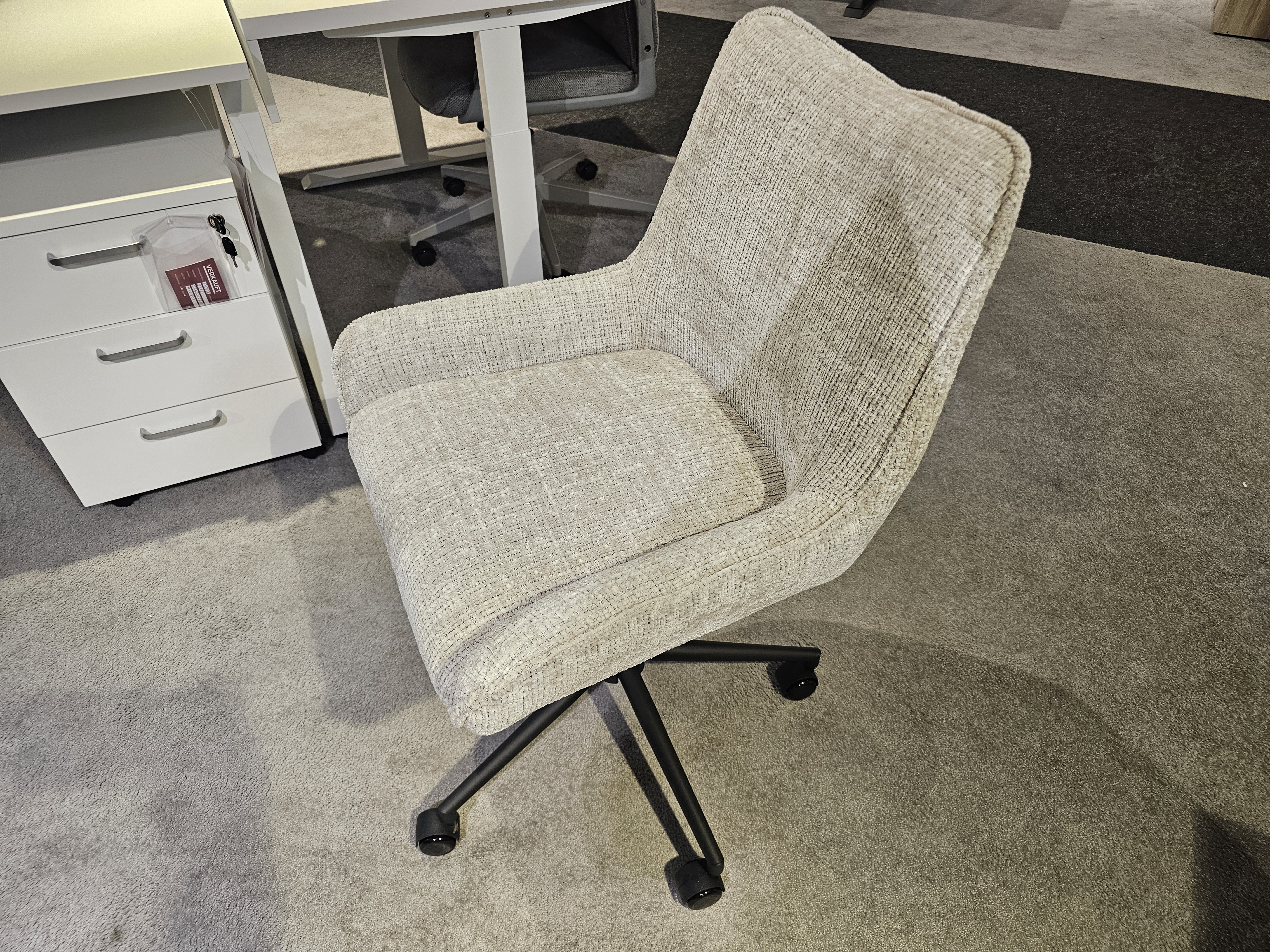 Bürostuhl EDDIE in Stoff Juto Beige 4