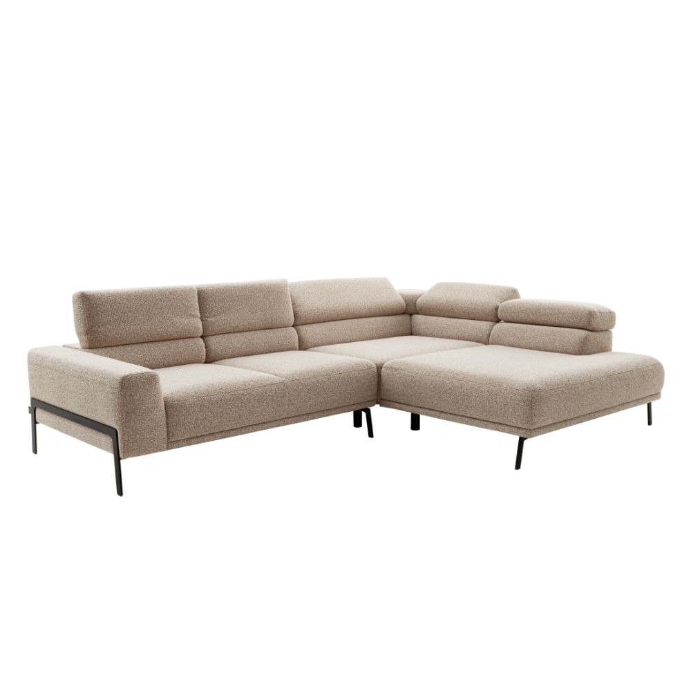 SCHÖNER WOHNEN-Kollektion Polsterecke TOSSA ca. B276 H74 T219 cm in Stoff Donna rusty melange