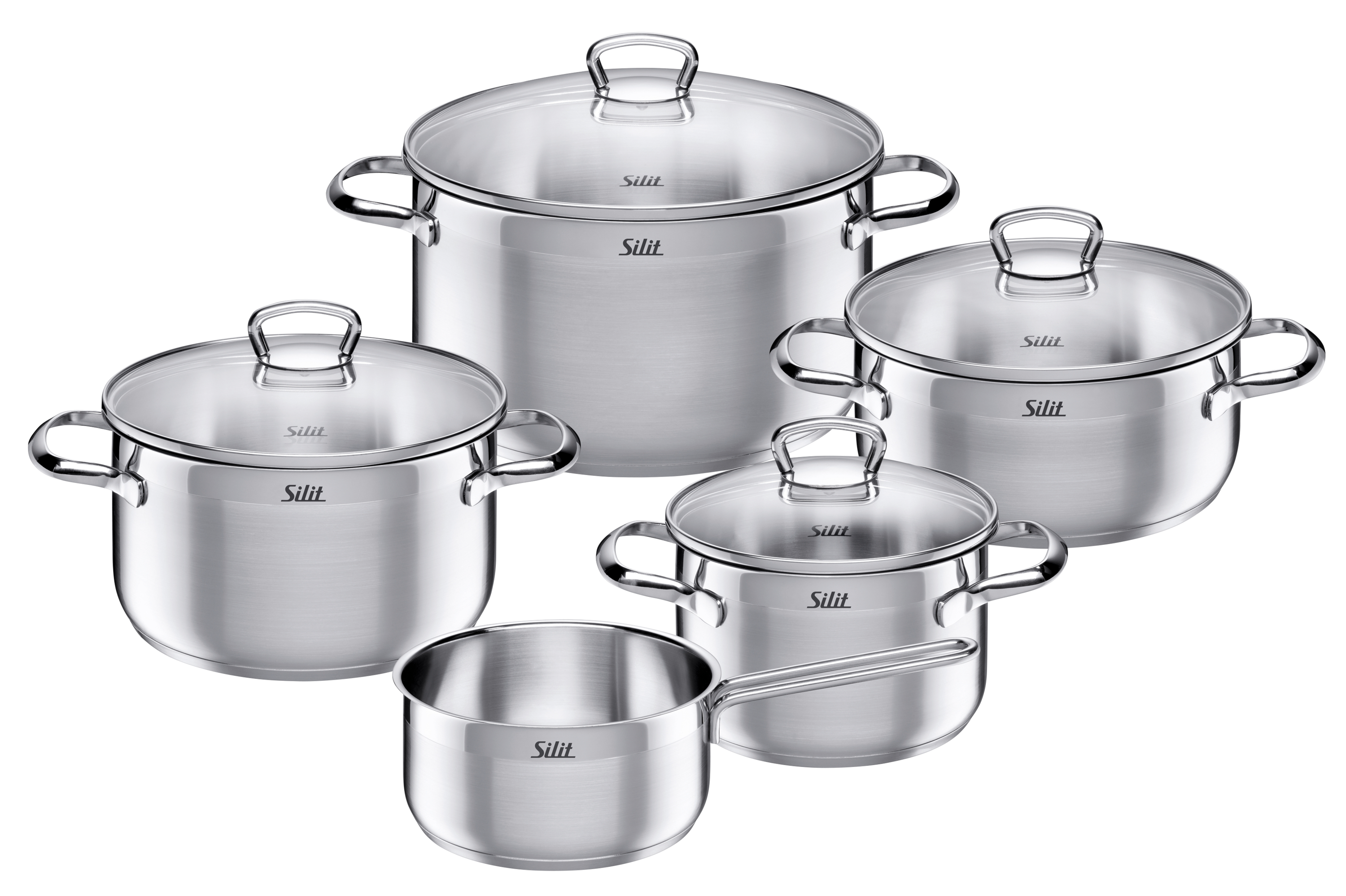 Silit Toskana Topf-Set, 5-teilig in Edelstahl Silit Toskana Topf-Set, 5-teilig in Edelstahl