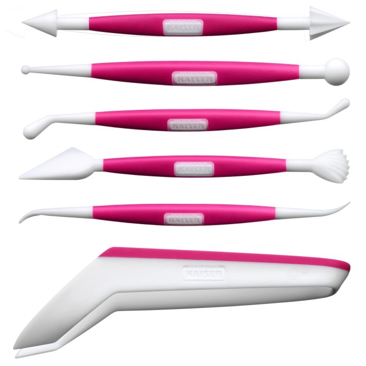 Kaiser Modellierwerkzeug Set 6-teilig Weiß Pink
