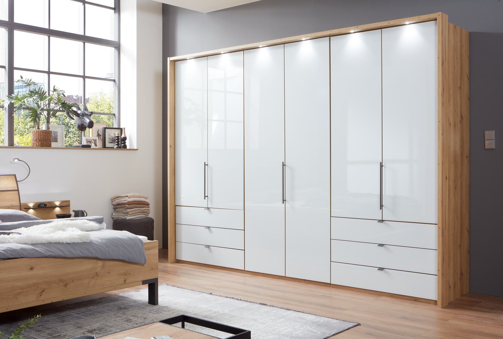 Wiemann Schlafzimmer LOFT ca. 180x200cm in Weiß/Bianco Eiche Nachbildung