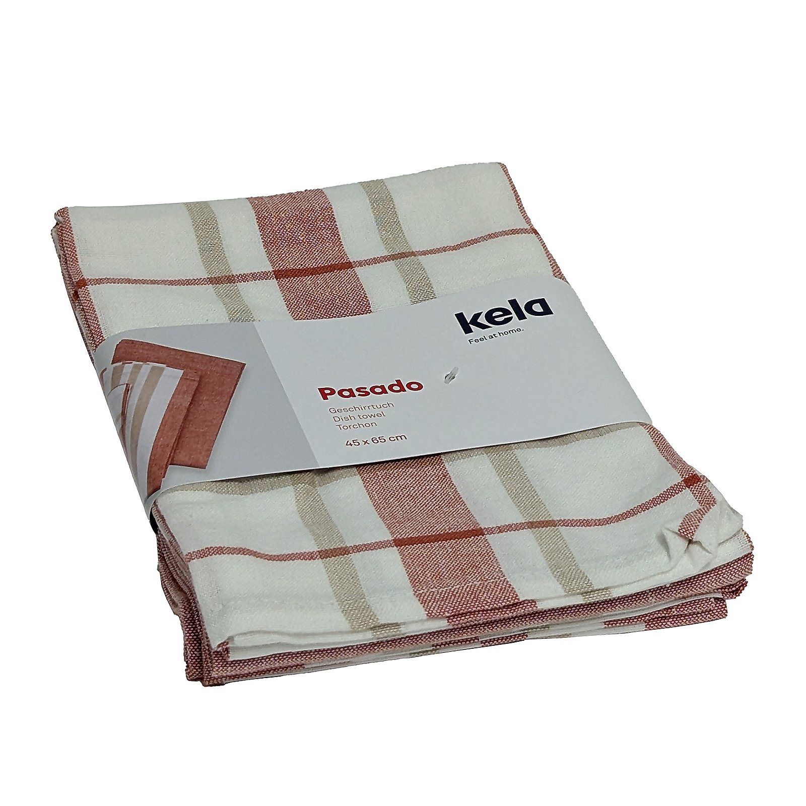 Kela Geschirrtuch PASADO in Farbe Terra, Tischdecke, Stofftuch, Karo- Muster, Baumwolle?, Tagesdecken-Set