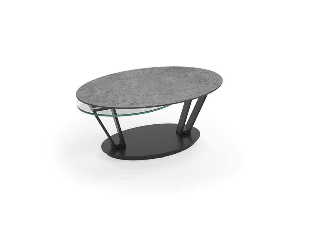 Interliving Couchtisch IL6207 ca. 95 x 60 cm Keramik silber