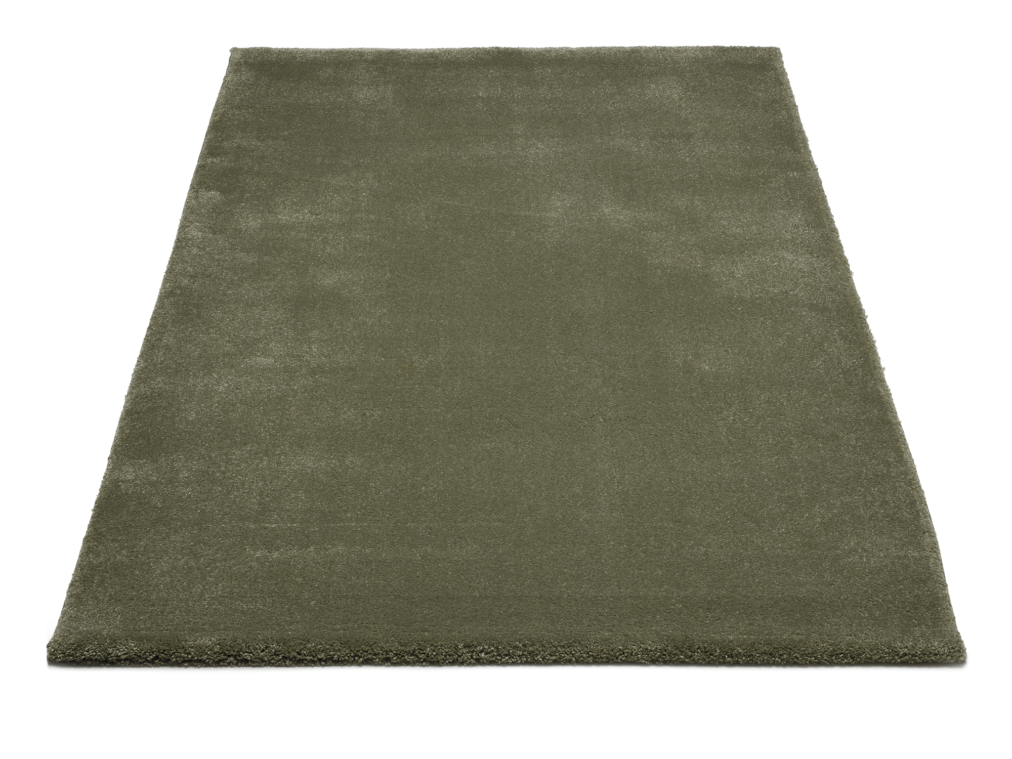 OCI Uni-Teppich PULSAR ca. 80x150cm in Farbe grün, Teppich, Shaggy, Olivegrün, Grau-Grün, Flusenlose Oberfläche