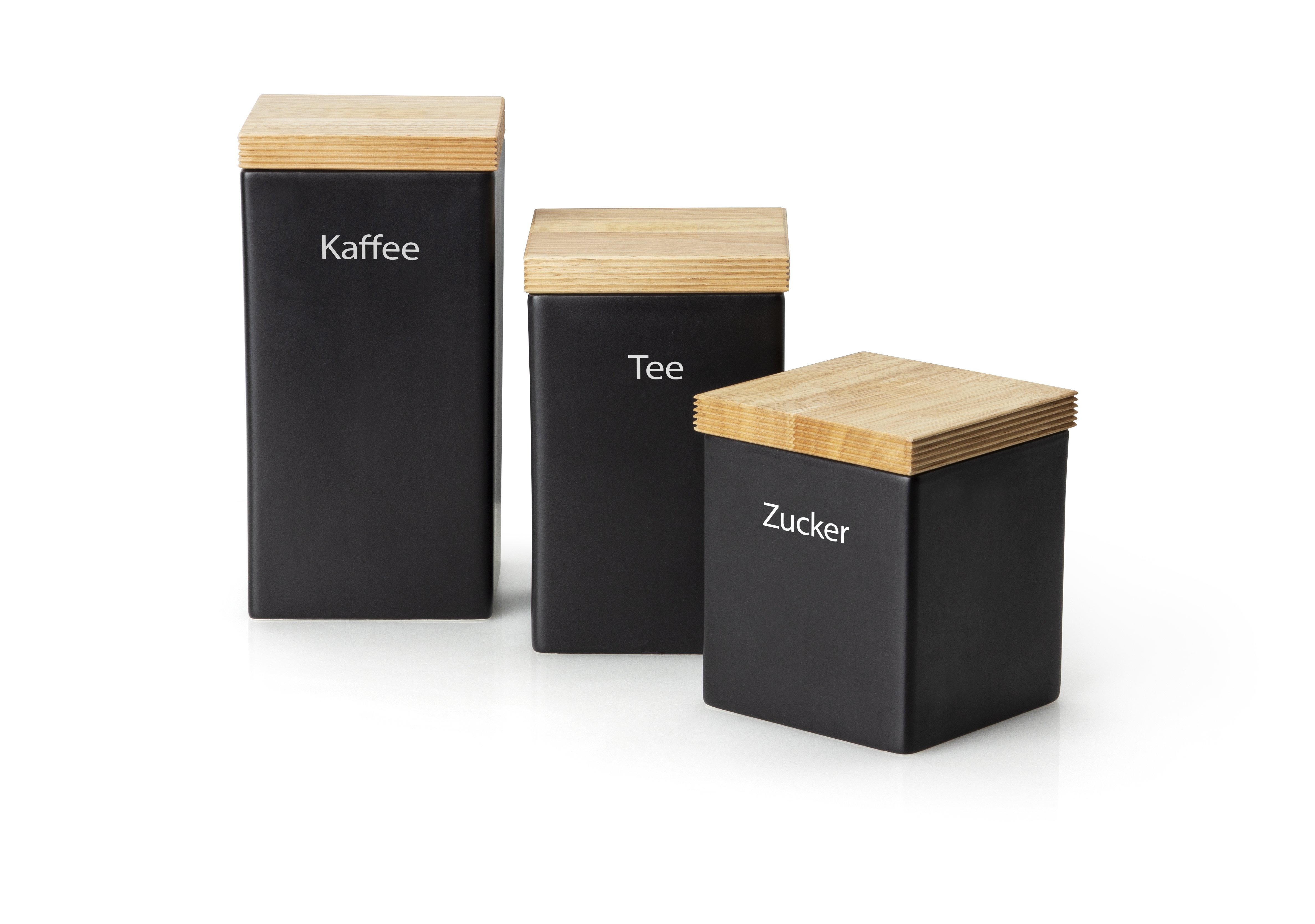 Continenta Vorratsdose 1200ml in Keramik Schwarz, Quadratisch Continenta Vorratsdose 1200ml in Keramik Schwarz, Quadratisch