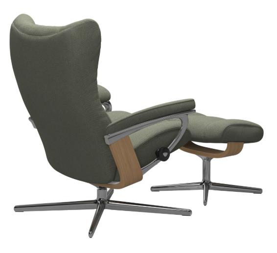 Stressless Sessel mit Hocker WING ca. B84 H103 T120 cm in Stoff Lotus 90 green