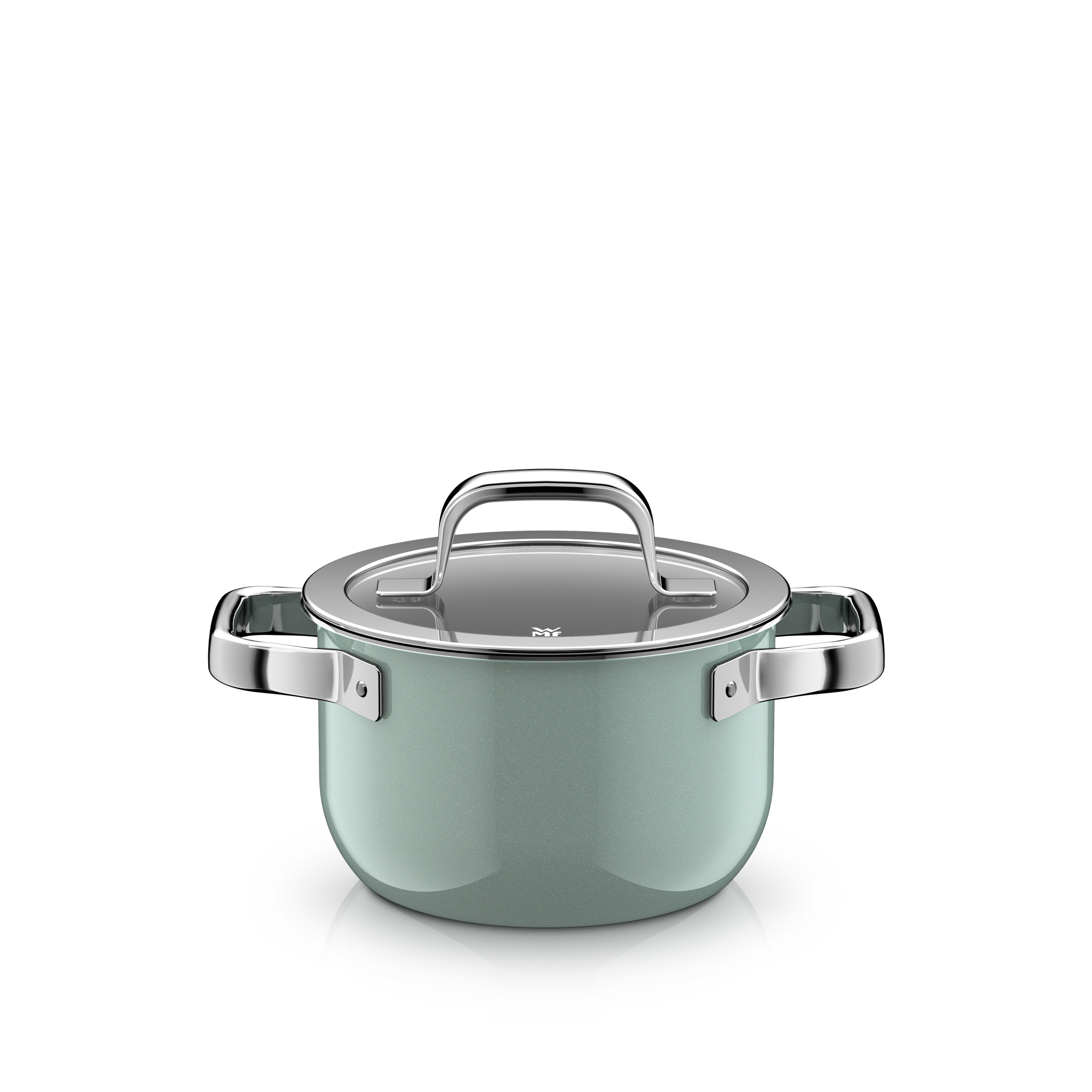 WMF Fusiontec Mineral Pro, Topf-Set, 4-teilig, Eucalyptus Haze in mintgruen WMF Fusiontec Mineral Pro, Topf-Set, 4-teilig, Eucalyptus Haze in mintgruen, Topf, Kochtopf, Glasdeckel, Edelstahlgriffe, Grün