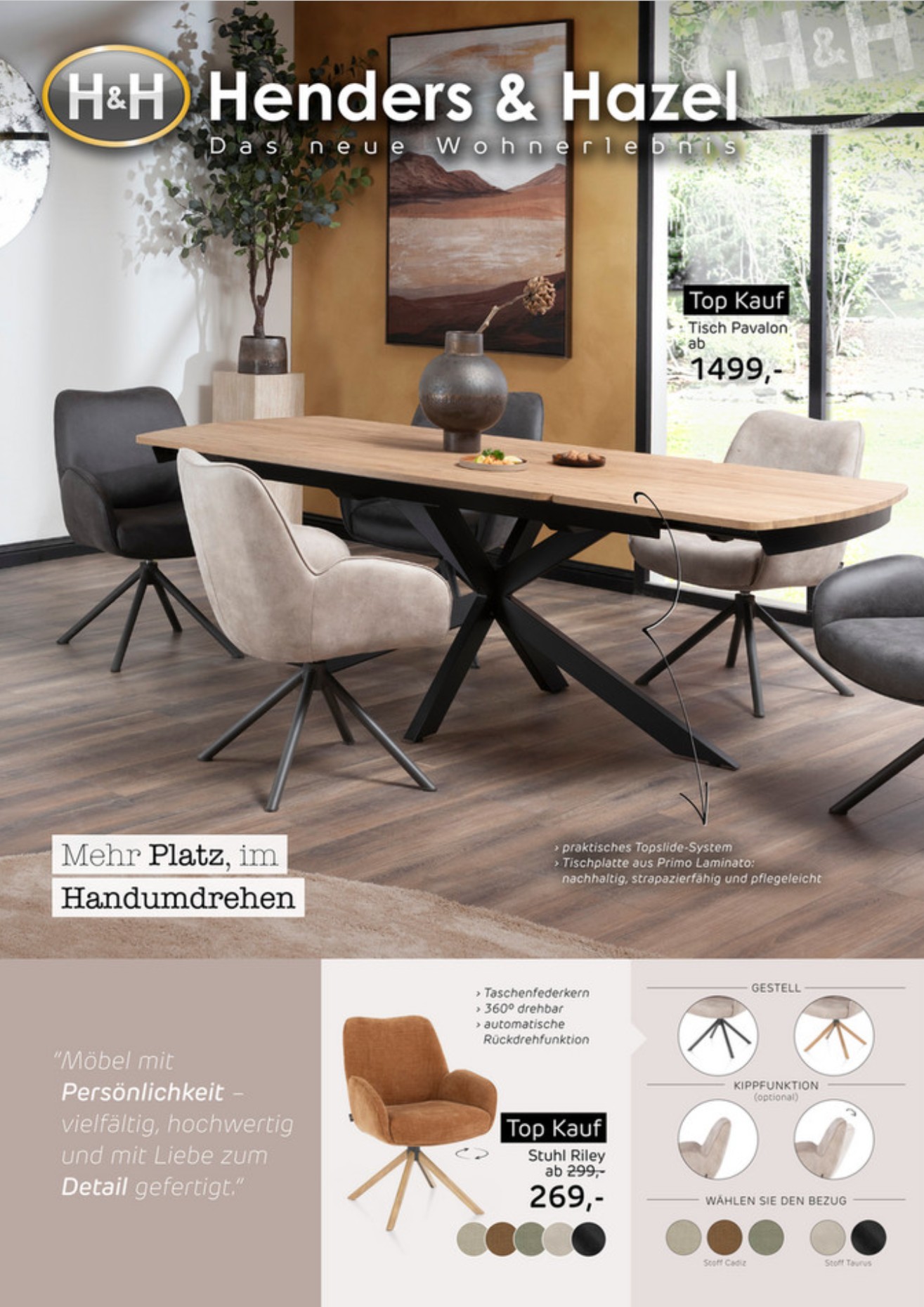 Henders & Hazel Esstisch, Mobiliar, Tabelle, Esszimmer, Stuhl