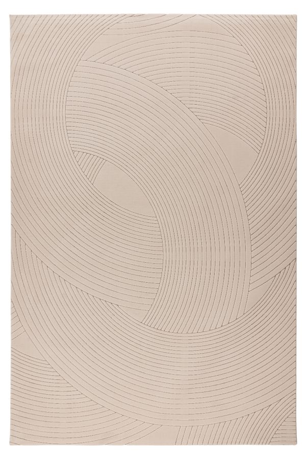 Webteppich NAPOLI ca. 160x230cm in Farbe taupe, Teppich, Flur-/Wohnzimmerteppich, Beige, Geometrisches Muster, Unifarben