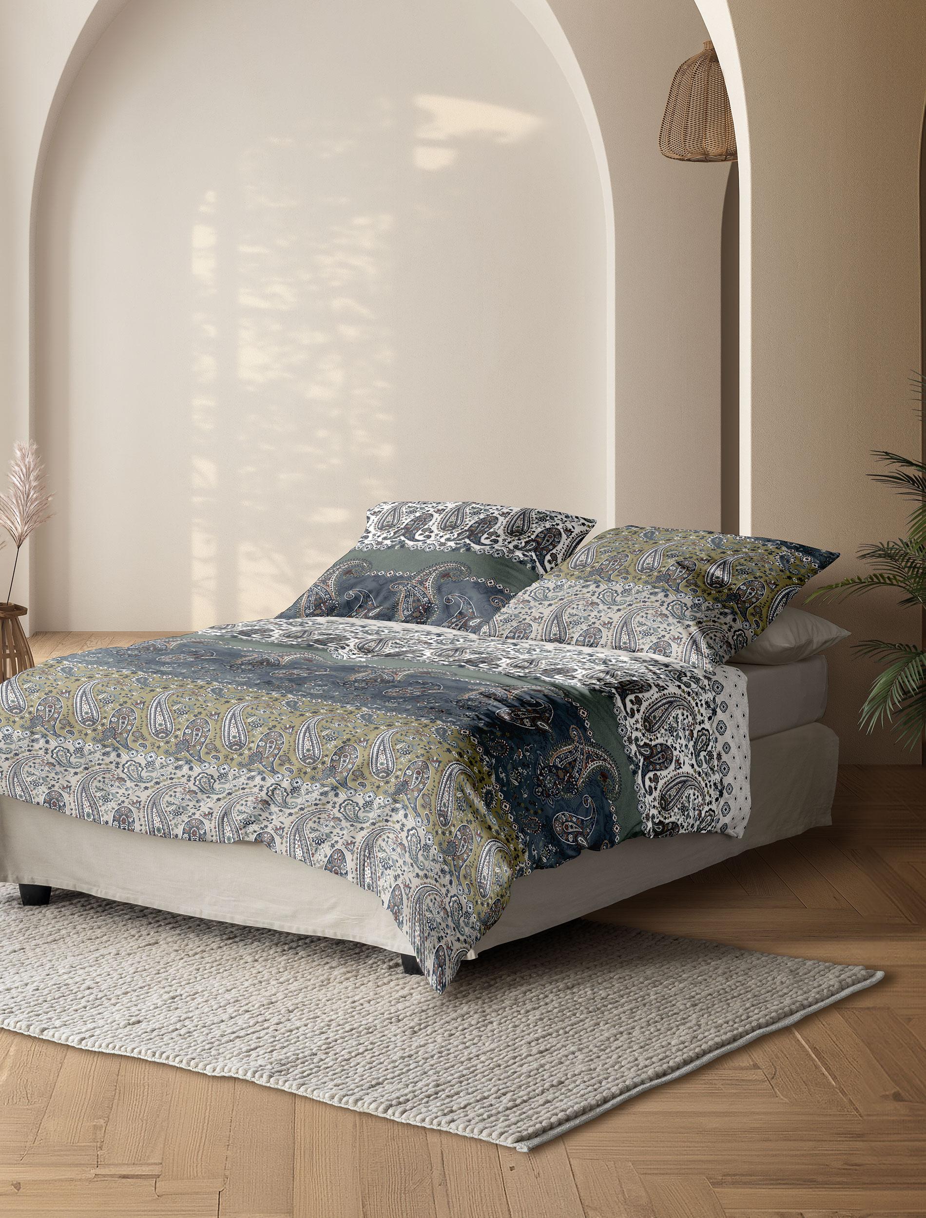 Irisette Mako-Satin Bettwäsche WAVE ca. 155x220cm in Farbe petrol