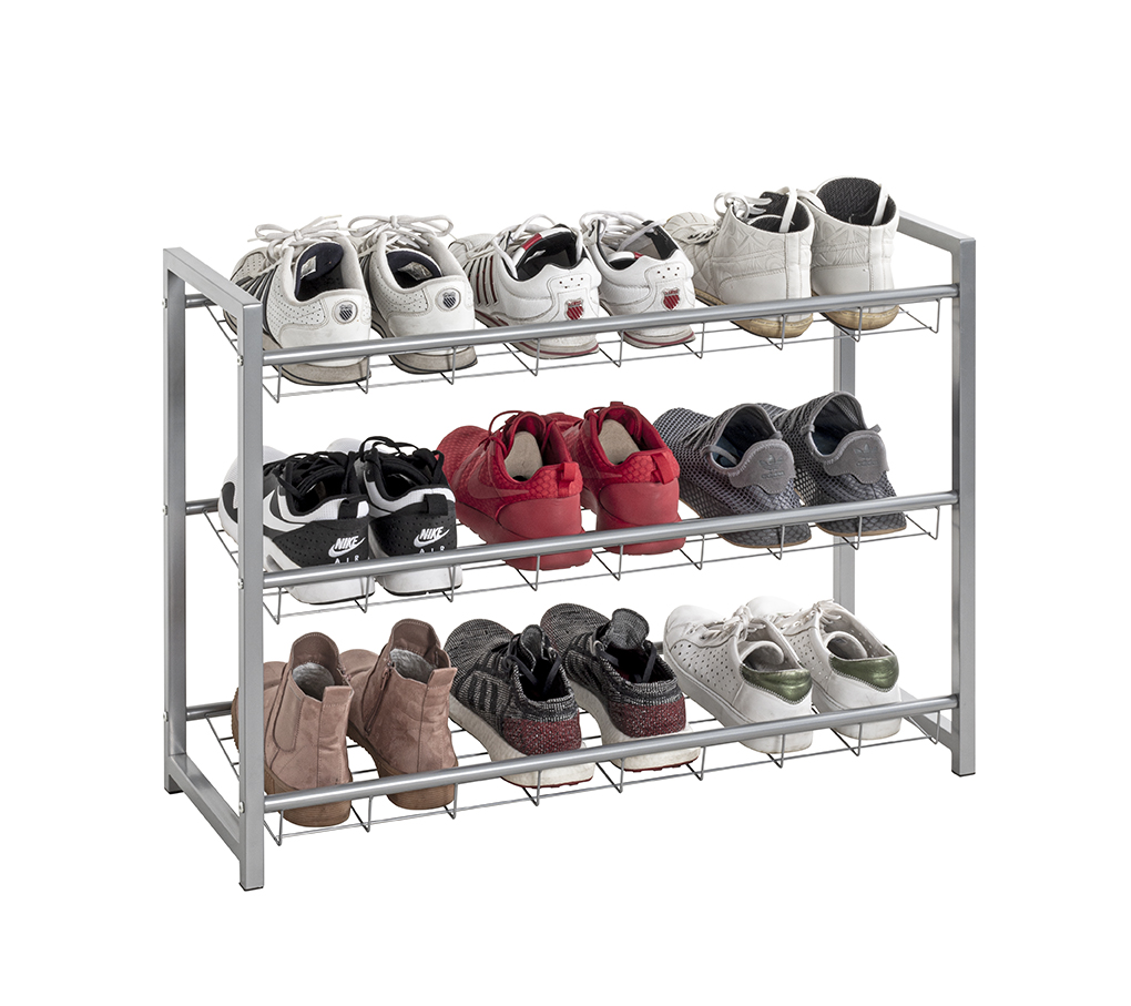 Schuhregal JUTTA in Farbe Alu Haku Möbel Schuhregal JUTTA in Farbe Alu, Schuhregal, Schuhständer, Metallrahmen, Mehrfachregal, Schuhe