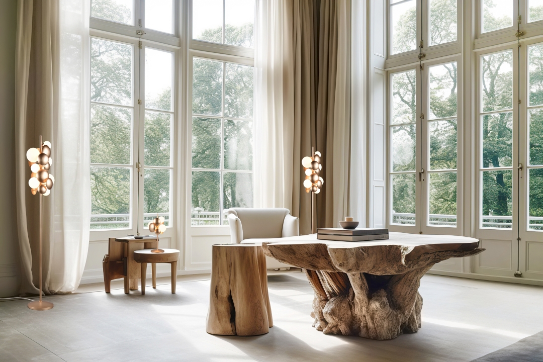 Trio Select Stehleuchte BUBBLE in goldfarbig