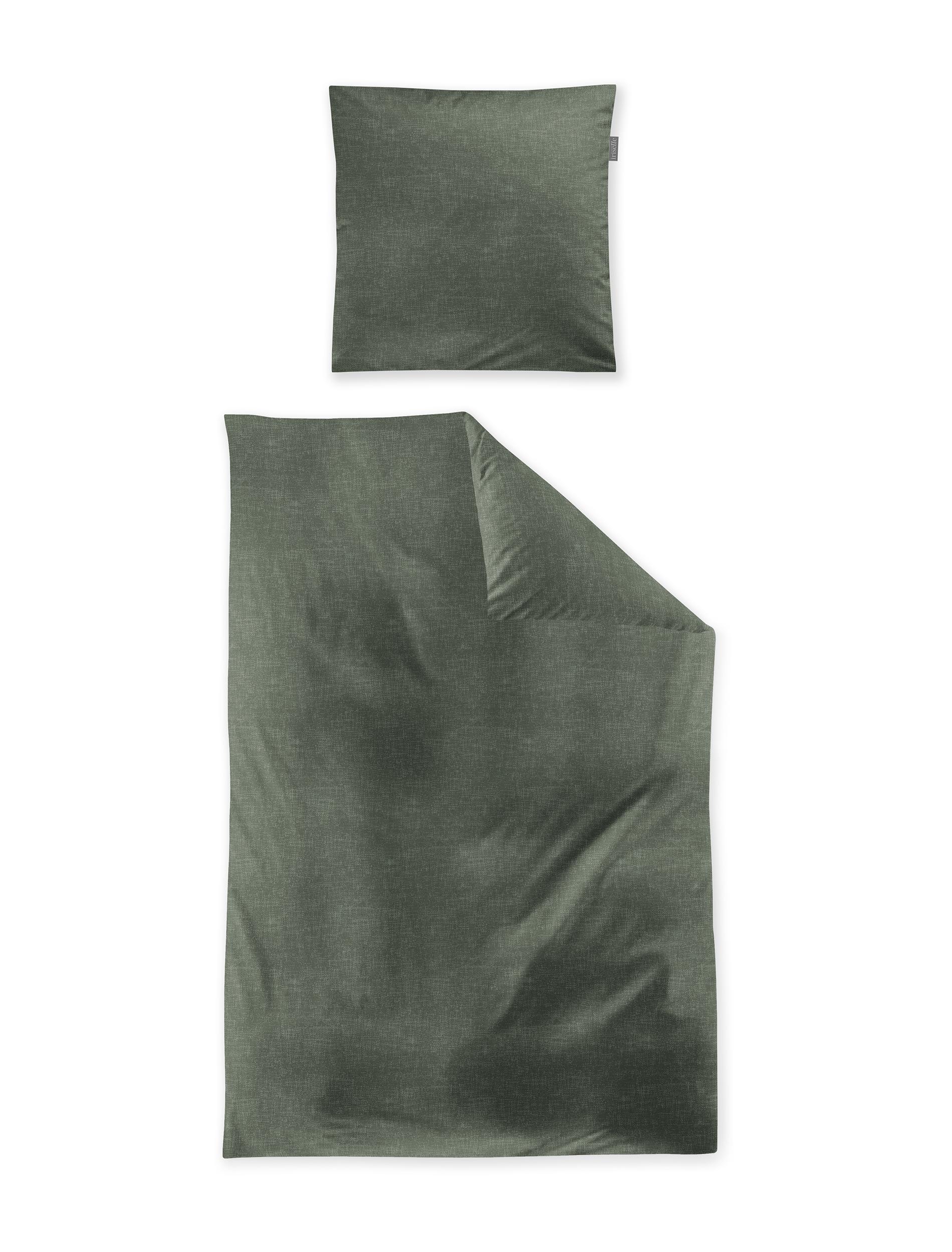 Irisette Edel-Feinbiber Bettwäsche KOALA ca. 155x220cm in Farbe grün