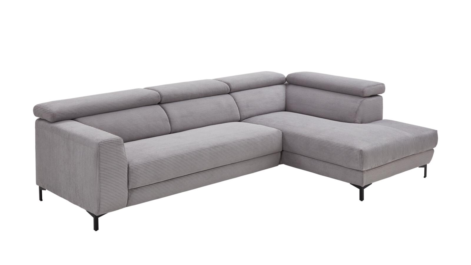 Polsterecke 7539 ca. 293x201cm in Stoff grau