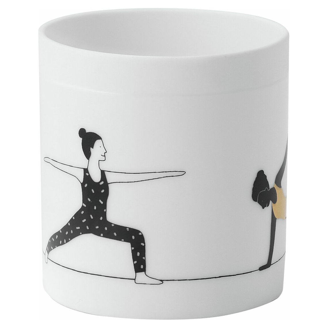 Räder Teelichhalter YOGA in Farbe weiß Räder Teelichhalter YOGA in Farbe weiß, Yogamatte, Figur/Illustration, Schwarz-Weiß, Abgebildete Person, Kunstdesign