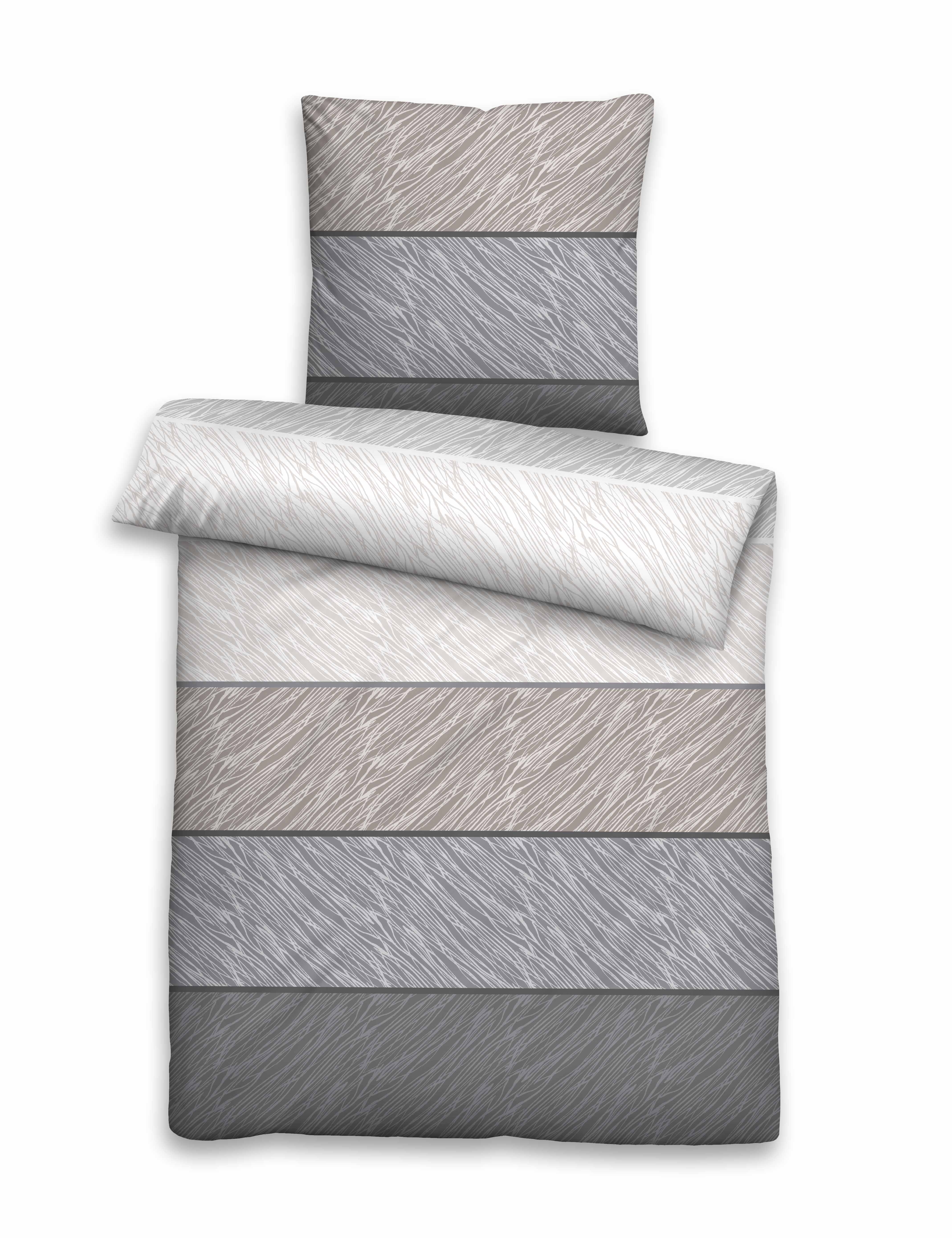 biberna Feinbiber-Bettwäsche ca. 135x200cm in Farbe Sturmgrau biberna Feinbiber-Bettwäsche ca. 135x200cm in Farbe Sturmgrau, Bettbezug, Bettwäsche, Kissenbezug, Streifenmuster, Grautöne