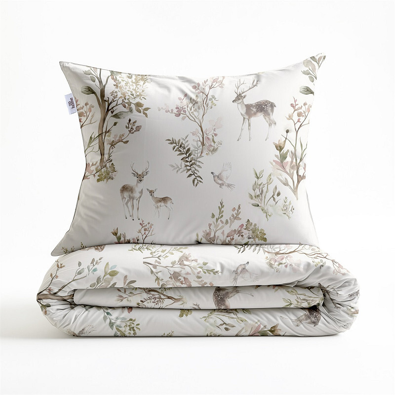 Heckettlane Bettwäsche Hazel 155x220cm HAZEL ca.155x220 cm in Farbe Off-White, Kissen, Dekoration für Zuhause, Antilope, Wildtiere